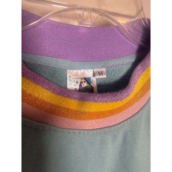 Queen of Sparkles Teal Rainbow Sequin Set Women’s Sz. M - Picture 4 of 6